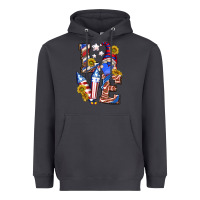 Smoke love 4th of july with gnome Heavyweight Hoodie - texasbilliewilder