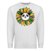 Oatmeal Heather panda sunflower Premium Sweatshirt - RanaPortraitStore