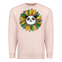 Pale Pink panda sunflower Premium Sweatshirt - RanaPortraitStore