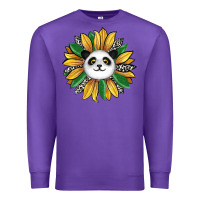 Purple panda sunflower Premium Sweatshirt - RanaPortraitStore