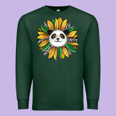 Panda Sunflower Premium Sweatshirt Designed By Ranaportraitstore