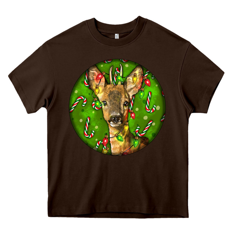 Red Brocket Deer Christmas Heavy Core Tee by LillyAllenDesigns | Teevron