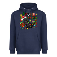 Navy meowy christmas Heavyweight Hoodie - Zillion Design Studio