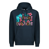 Navy her fighting is our fight Premium Hoodie - AdoDesignShop