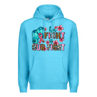 Ocean Blue her fighting is our fight Premium Hoodie - AdoDesignShop