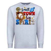 Heather Grey small town big spirit baseball Premium Sweatshirt - Zillion Design Studio
