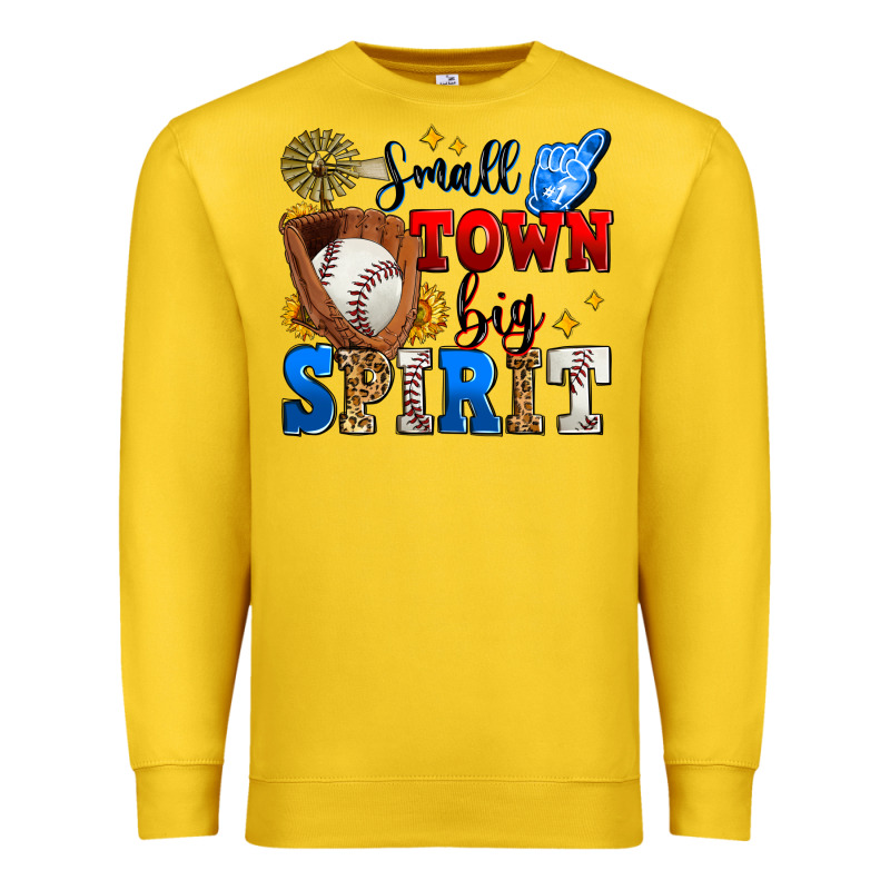 Small Town Big Spirit Baseball Premium Sweatshirt by Zillion Design Studio | Teevron