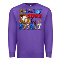 Purple small town big spirit baseball Premium Sweatshirt - Zillion Design Studio