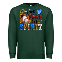 Sports Green small town big spirit baseball Premium Sweatshirt - Zillion Design Studio