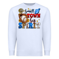 White small town big spirit baseball Premium Sweatshirt - Zillion Design Studio