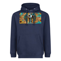 Navy Wings Cross Faith Heavyweight Hoodie - RanaPortraitStore