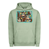 Pigment Oil Green tribe tent western background Urban Hoodie - AdoDesignShop