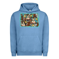 Pigment Pebble Blue tribe tent western background Urban Hoodie - AdoDesignShop