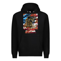 Black usa flag and leopard with boots 12 oz regular can cooler Premium Hoodie - Artiststas
