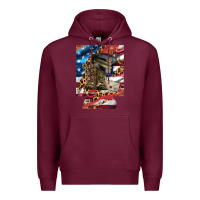 Burgundy usa flag and leopard with boots 12 oz regular can cooler Premium Hoodie - Artiststas