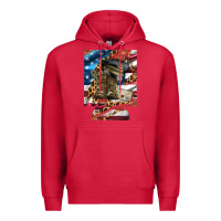 Cardinal usa flag and leopard with boots 12 oz regular can cooler Premium Hoodie - Artiststas