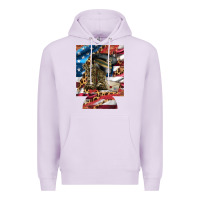 Lilac usa flag and leopard with boots 12 oz regular can cooler Premium Hoodie - Artiststas