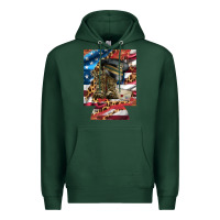 Sports Green usa flag and leopard with boots 12 oz regular can cooler Premium Hoodie - Artiststas
