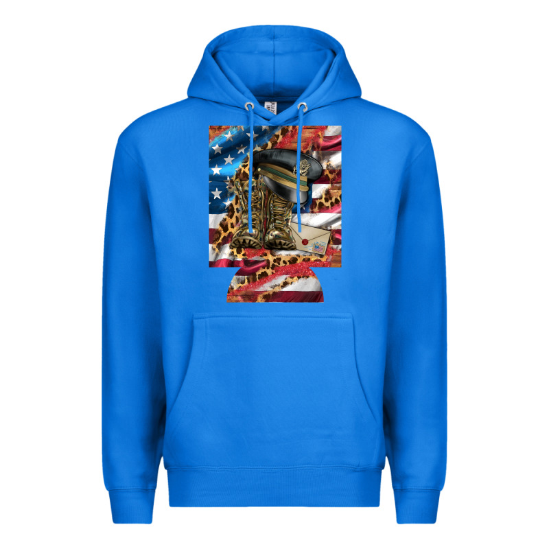 Usa Flag And Leopard With Boots 12 Oz Regular Can Cooler Premium Hoodie by Artiststas | Teevron