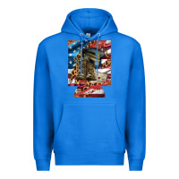 True Royal usa flag and leopard with boots 12 oz regular can cooler Premium Hoodie - Artiststas