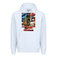 White usa flag and leopard with boots 12 oz regular can cooler Premium Hoodie - Artiststas
