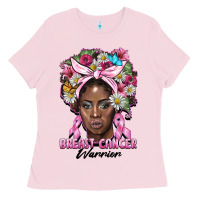 Bubblegum Pink breast cancer warrior black woman Ladies Tee - BarkalooDesign
