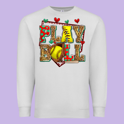 Play Ball Softball Premium Sweatshirt Designed By Zillion Design Studio