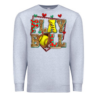 Heather Grey play ball softball Premium Sweatshirt - Zillion Design Studio