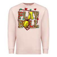 Pale Pink play ball softball Premium Sweatshirt - Zillion Design Studio