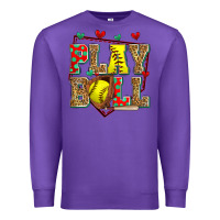 Purple play ball softball Premium Sweatshirt - Zillion Design Studio