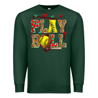 Sports Green play ball softball Premium Sweatshirt - Zillion Design Studio