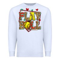 White play ball softball Premium Sweatshirt - Zillion Design Studio