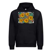 Black leather sunflower background Urban Hoodie - AdoDesignShop