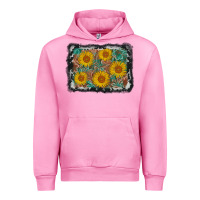 Fuchsia Pink leather sunflower background Urban Hoodie - AdoDesignShop