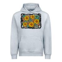 Heather Grey leather sunflower background Urban Hoodie - AdoDesignShop