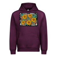 Mauve Wine leather sunflower background Urban Hoodie - AdoDesignShop