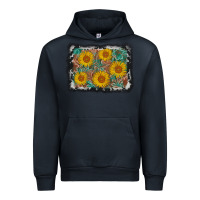 Navy leather sunflower background Urban Hoodie - AdoDesignShop