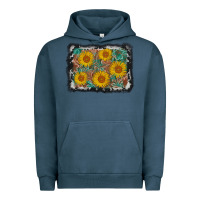 Pigment Midnight Navy leather sunflower background Urban Hoodie - AdoDesignShop
