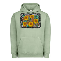 Pigment Oil Green leather sunflower background Urban Hoodie - AdoDesignShop