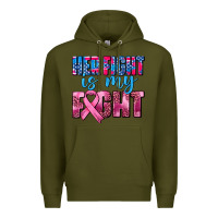 Army Green her fight is my fight Premium Hoodie - AdoDesignShop