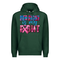 Sports Green her fight is my fight Premium Hoodie - AdoDesignShop