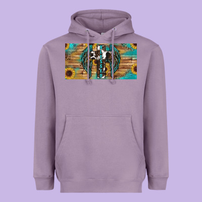 Heavyweight Hoodie Blessed cros sunflowers