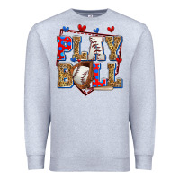 Heather Grey play ball baseball Premium Sweatshirt - Zillion Design Studio