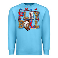Ocean Blue play ball baseball Premium Sweatshirt - Zillion Design Studio