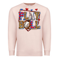 Pale Pink play ball baseball Premium Sweatshirt - Zillion Design Studio