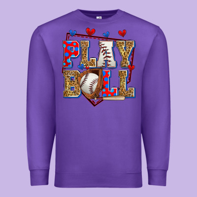 Play Ball Baseball Premium Sweatshirt Designed By Zillion Design Studio