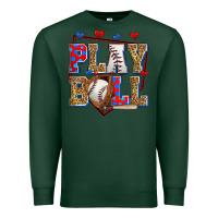 Sports Green play ball baseball Premium Sweatshirt - Zillion Design Studio
