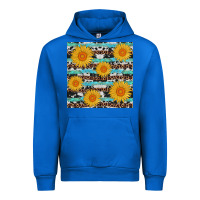 Cobalt sunflower western seamless Urban Hoodie - AdoDesignShop