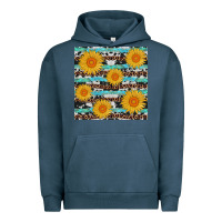 Pigment Midnight Navy sunflower western seamless Urban Hoodie - AdoDesignShop