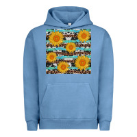 Pigment Pebble Blue sunflower western seamless Urban Hoodie - AdoDesignShop